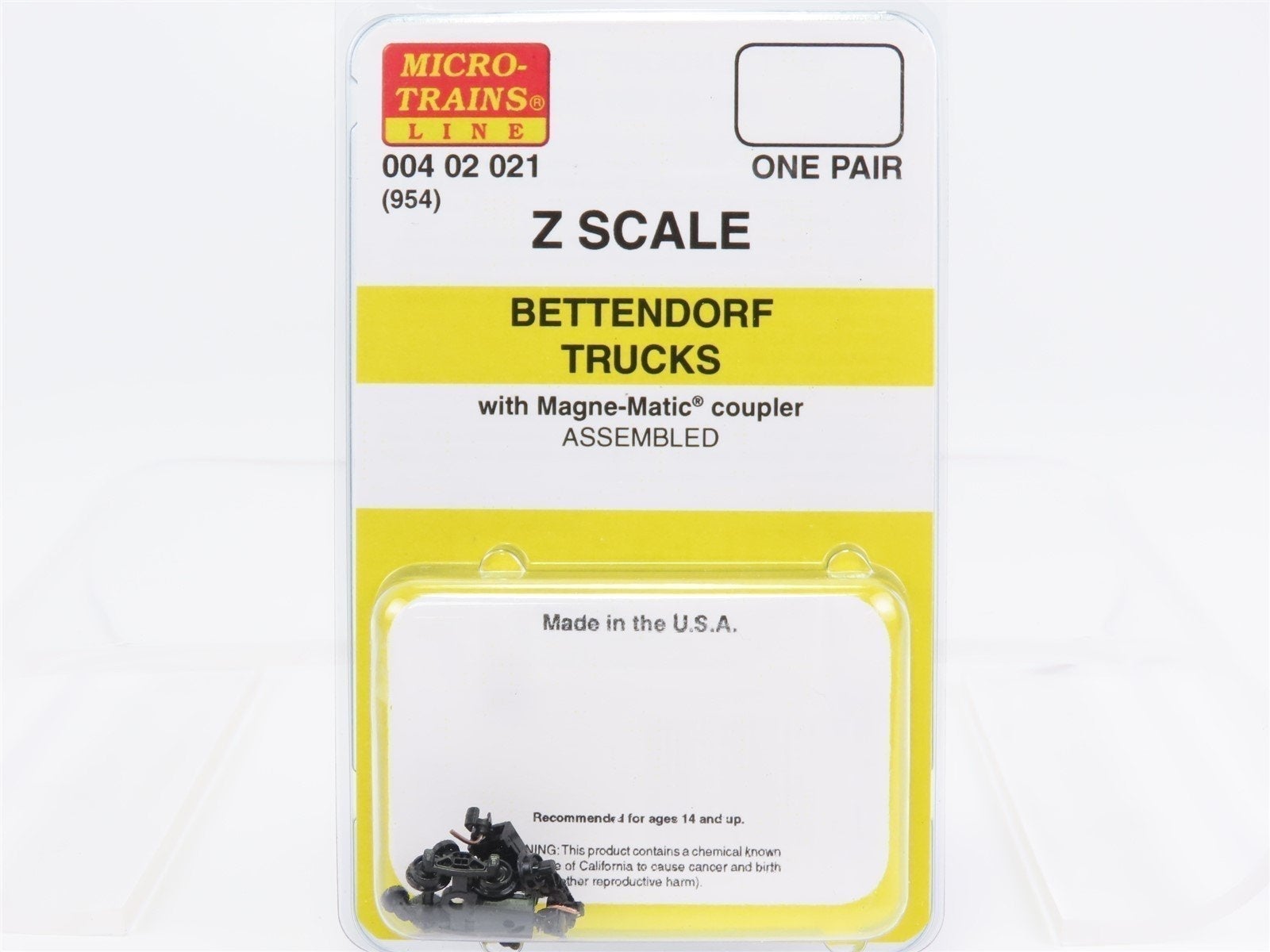 Z Scale Micro-Trains MTL 00402021 Bettendorf Trucks w/ Magne-Matic Couplers