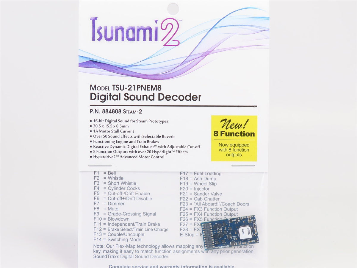 Soundtraxx Tsunami 2 884808 TSU-21PNEM8 Steam-2 DCC / SOUND Decoder 8-Function