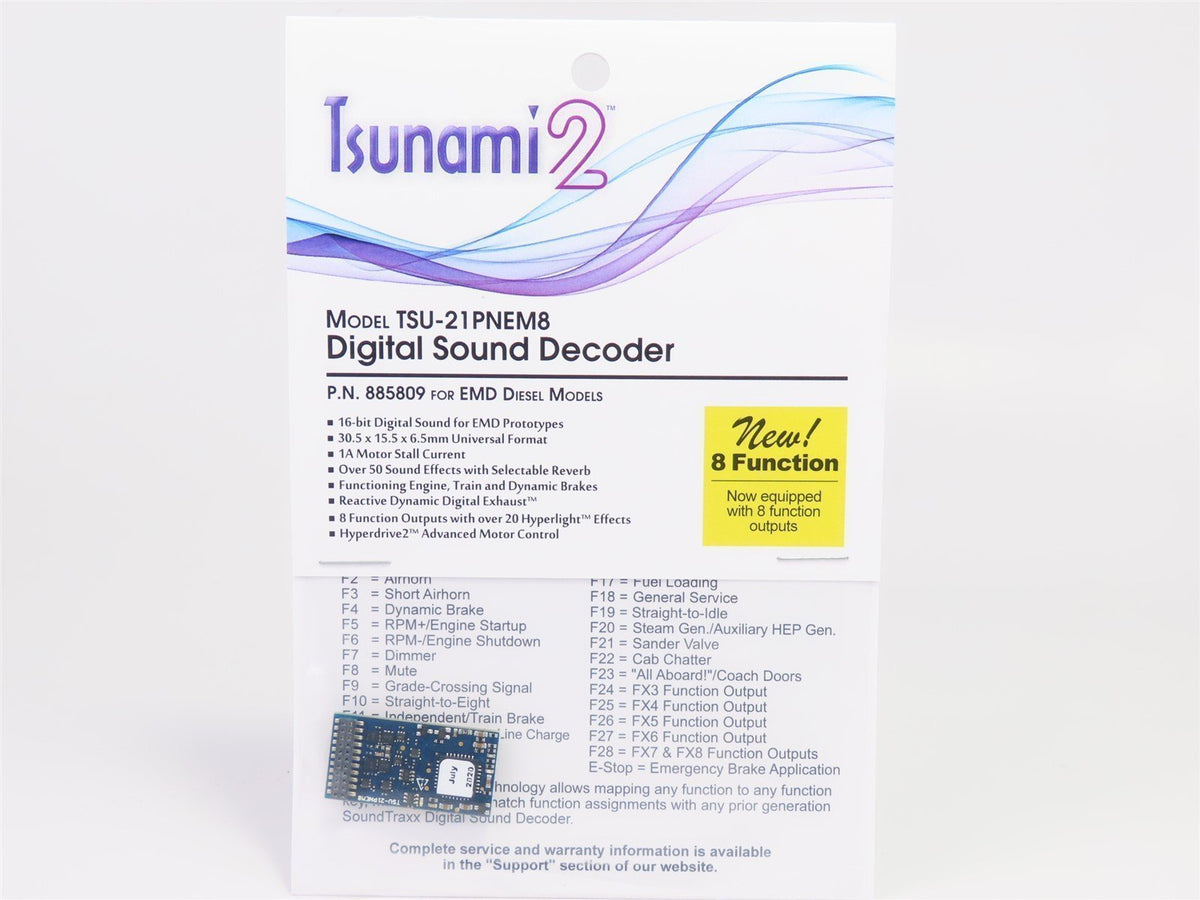 Soundtraxx Tsunami 2 885809 TSU-21PNEM8 EMD Diesel DCC/SOUND Decoder 8-Function