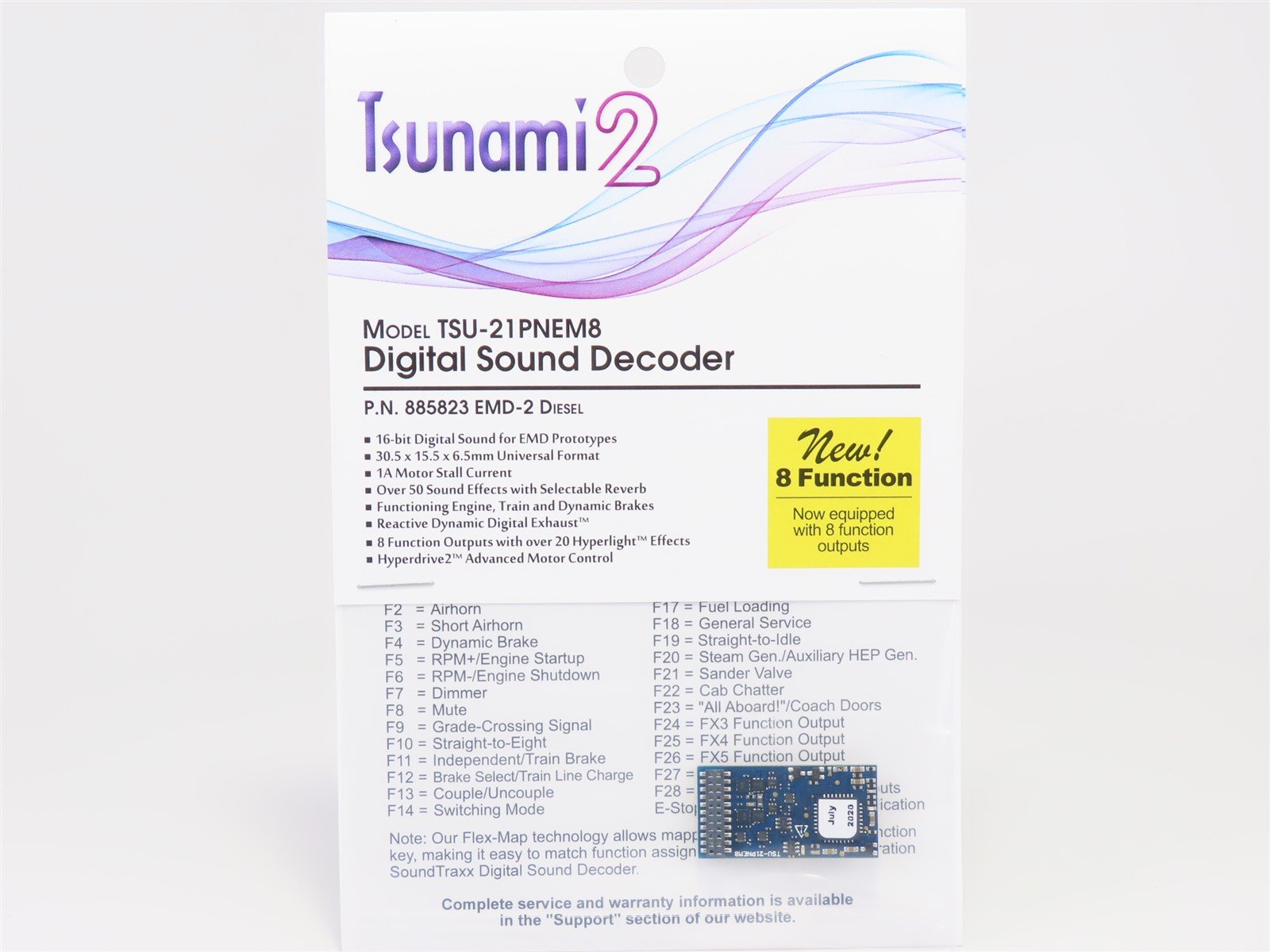 Soundtraxx Tsunami 2 885823 TSU-21PNEM8 EMD-2 Diesel DCC / SOUND Decoder