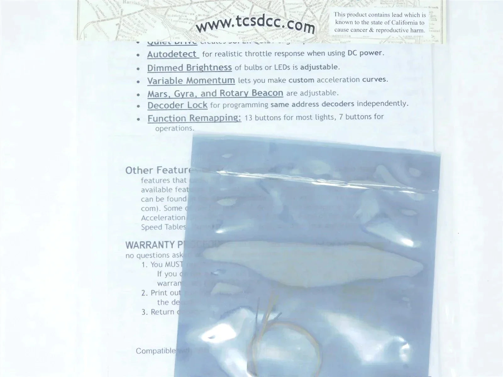 TCS 1278 CN 2-Function N Scale DCC Drop-in Decoder: Atlas, Kato & Intermountain