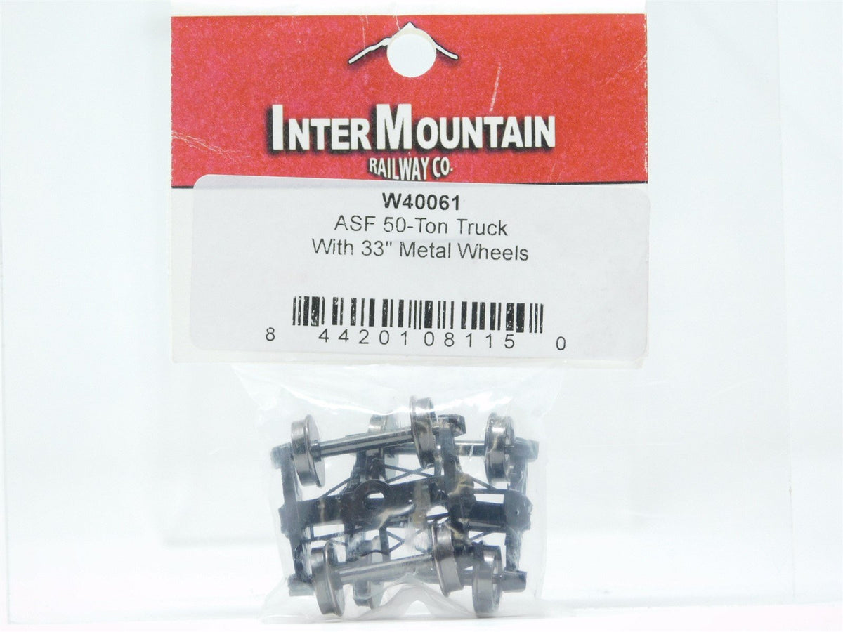 HO Scale InterMountain W40061 ASF 50-Ton Trucks w/ 33&quot; Metal Wheels 1 Pair