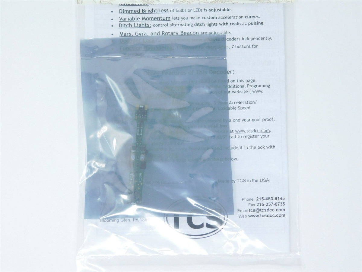 TCS 1293 K1D4 4-Function N Scale DCC Drop-in Decoder for Kato &amp; Athearn Diesel