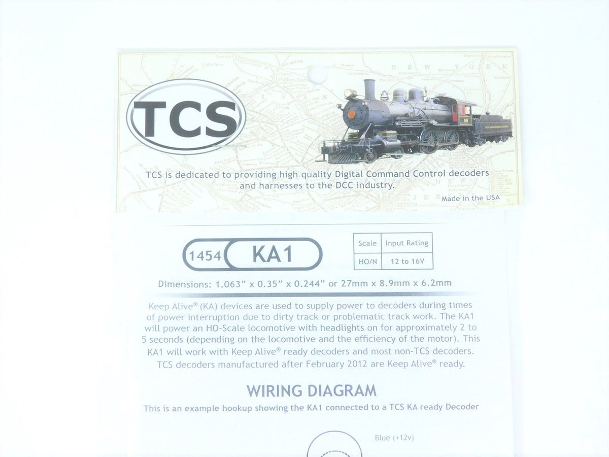 TCS 1454 KA1 DCC Keep-Alive: Interruption Power for HO &amp; N Scale Locomotives