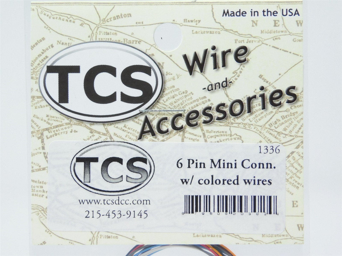 TCS 1336 6-Pin Mini Connector Wire Harness for DCC Train Control Systems