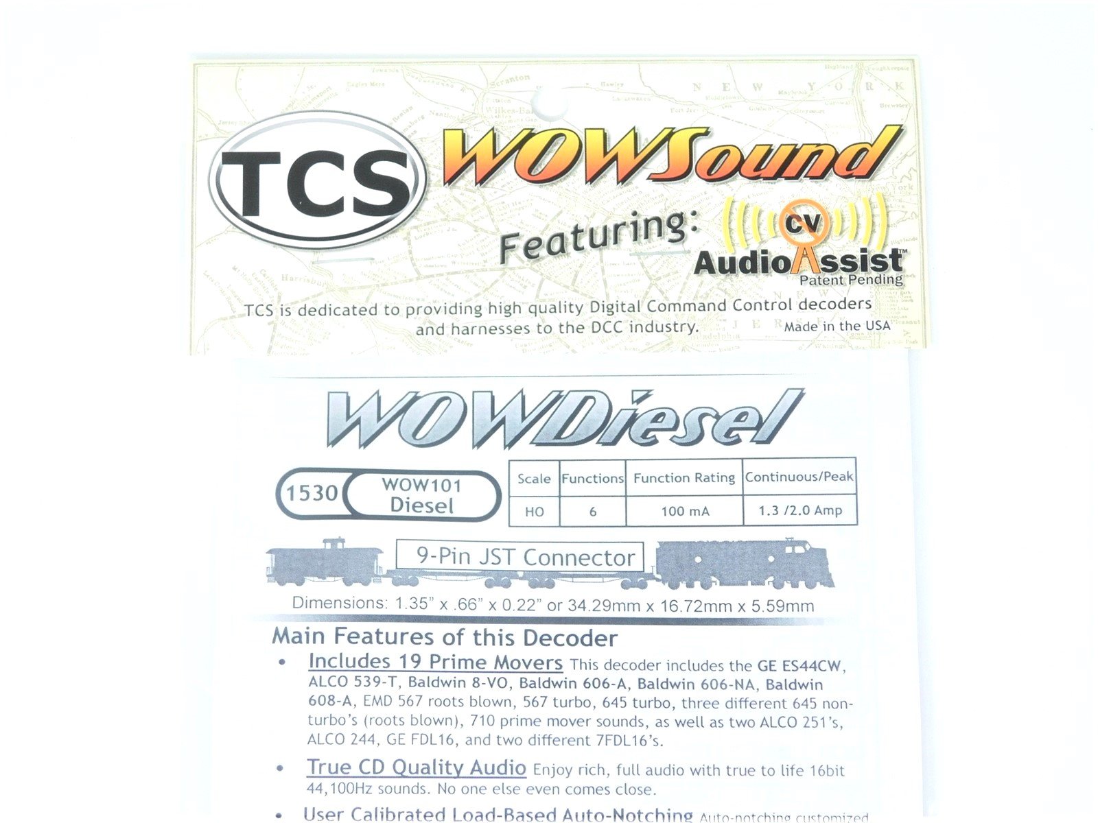 TCS 1530 WOW101 Diesel Universal DCC WOW Sound Decoder Version 4