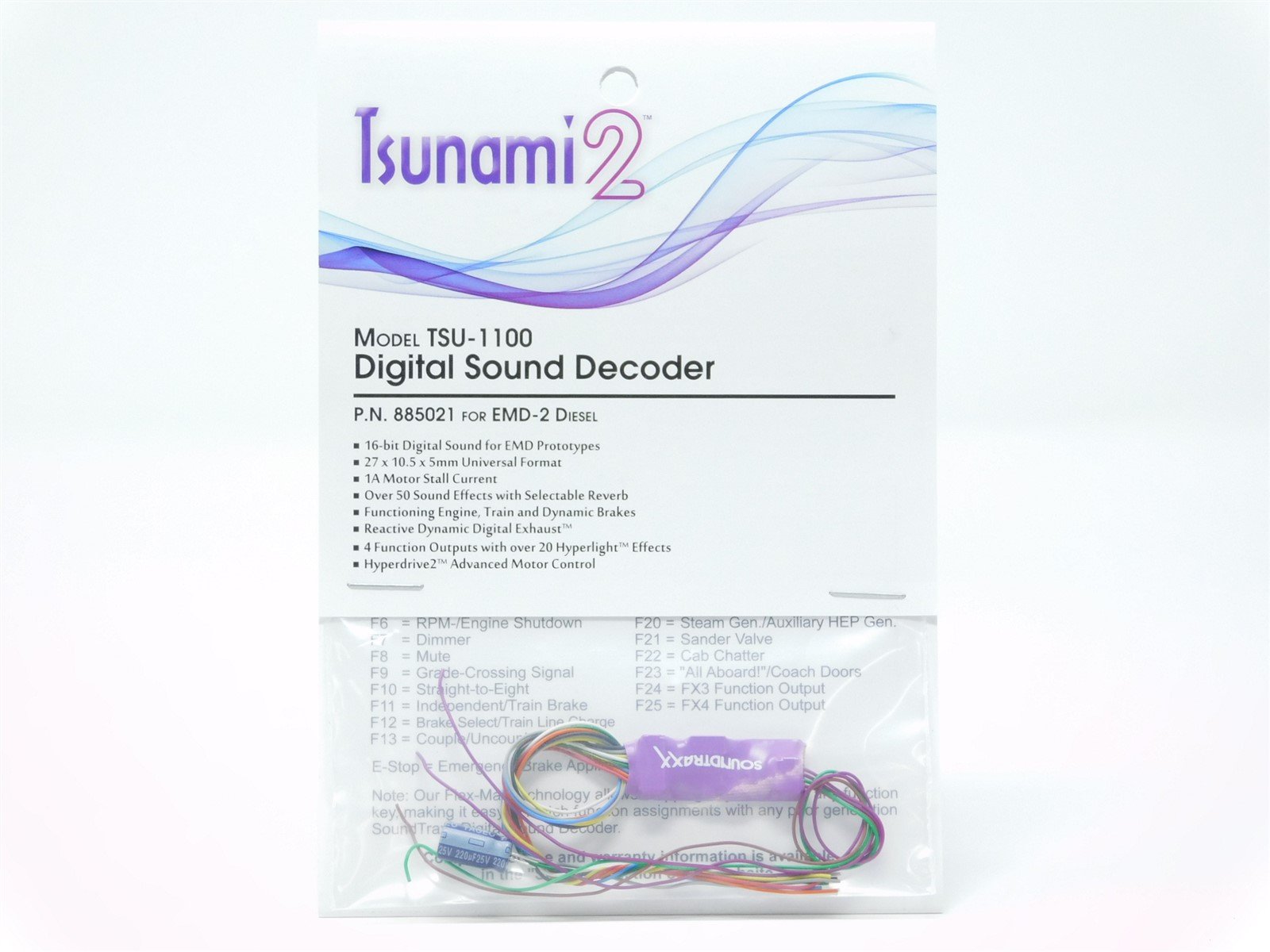Soundtraxx Tsunami 2 TSU-1100 885021 EMD-2 Diesel DCC / SOUND Decoder 4-Func 2A