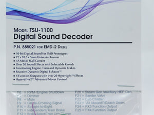 Soundtraxx Tsunami 2 TSU-1100 885021 EMD-2 Diesel DCC / SOUND Decoder 4-Func 2A