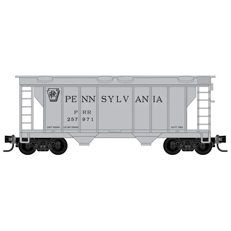 Z Scale Micro-Trains MTL 53100321 PRR Pennsylvania 2-Bay Covered Hopper #257971