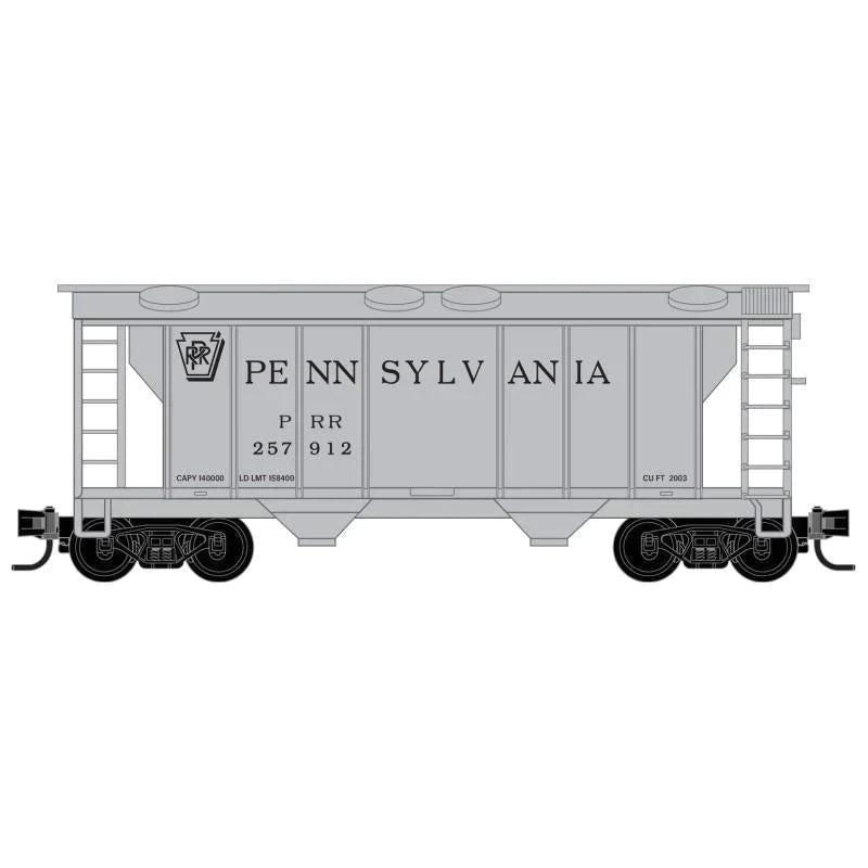 Z Scale Micro-Trains MTL 53100322 PRR Pennsylvania 2-Bay Covered Hopper #257912
