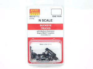 N Scale Micro-Trains MTL 00302112 (1173) Buckeye 6-wheel Trucks w/ med. coupler