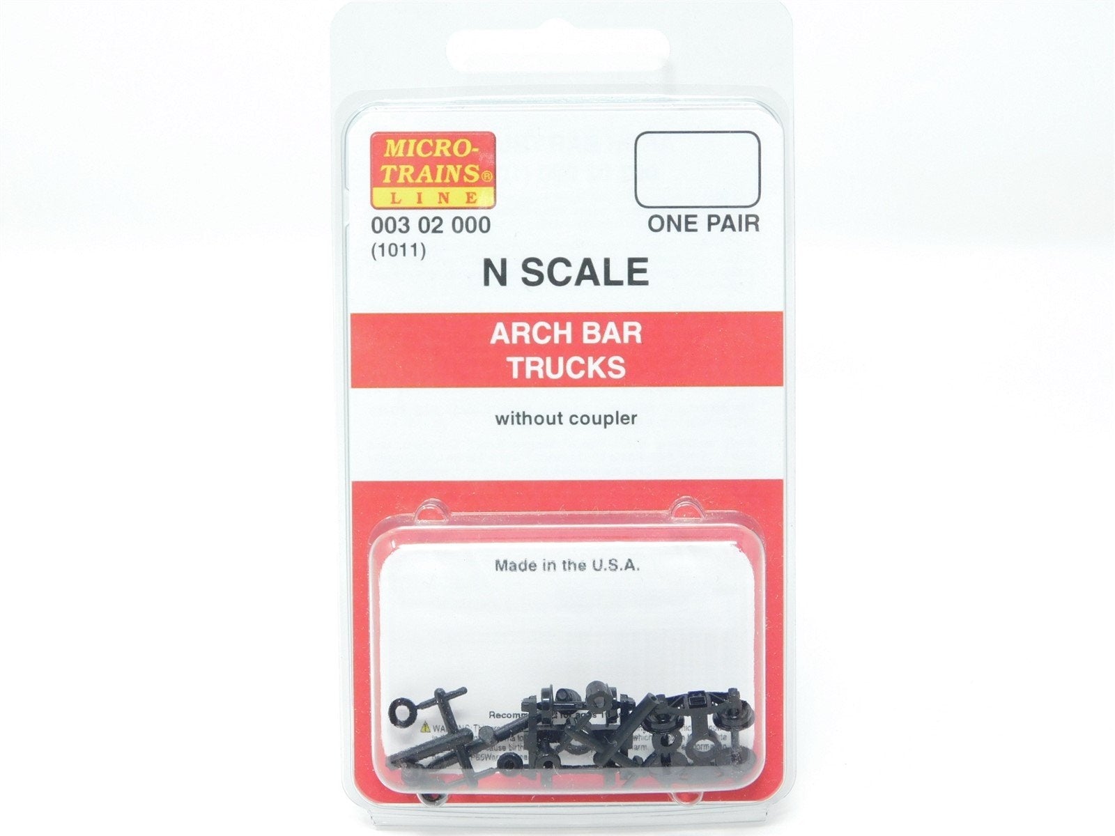 N Scale Micro-Trains MTL 00302000 (1011) Arch Bar Trucks w/o couplers 1 pr