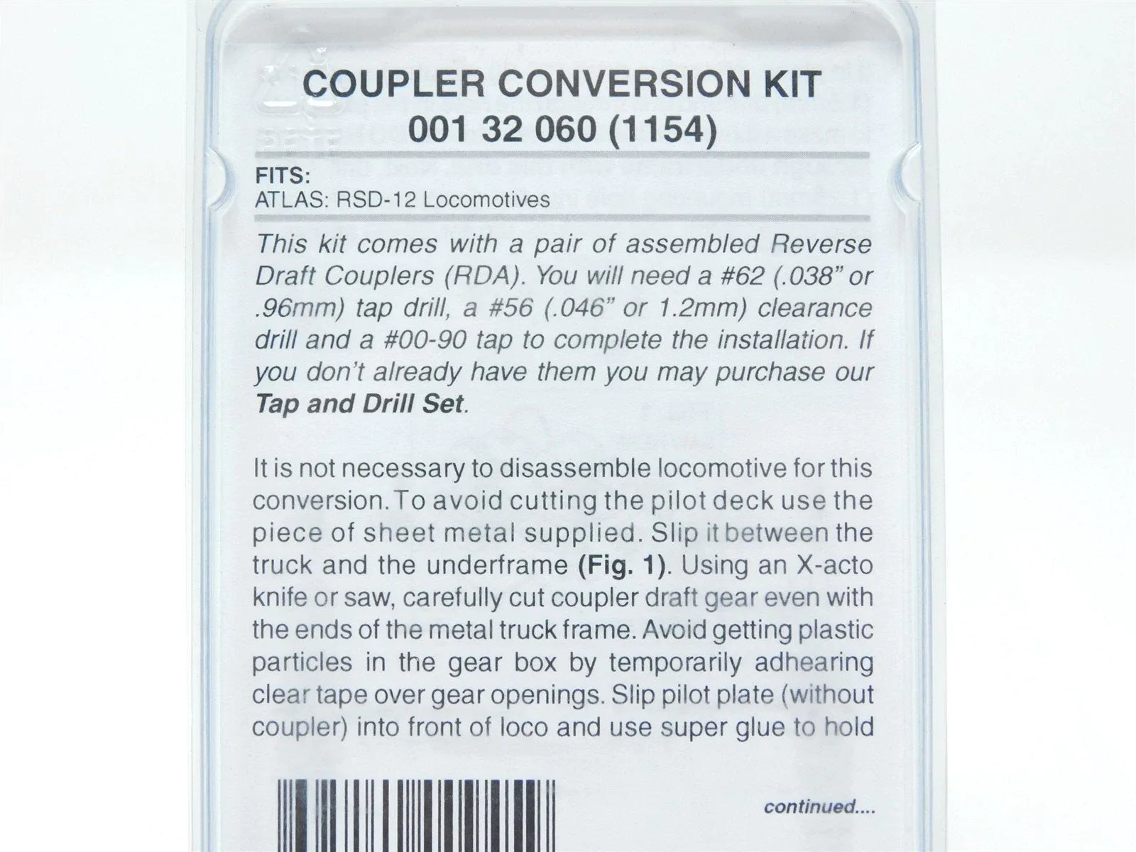 N Scale Micro-Trains MTL 00132060 (1154) Atlas RSD-12 Diesel Coupler Conversion