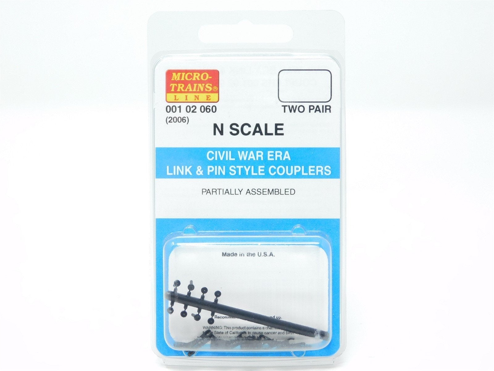 N Scale Micro-Trains MTL 00102060 (2006) Civil War Era Link & Pin Couplers