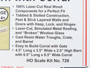 HO AMB American Model Builders Laser Kit #726 Implement Barn w/ Corral Building