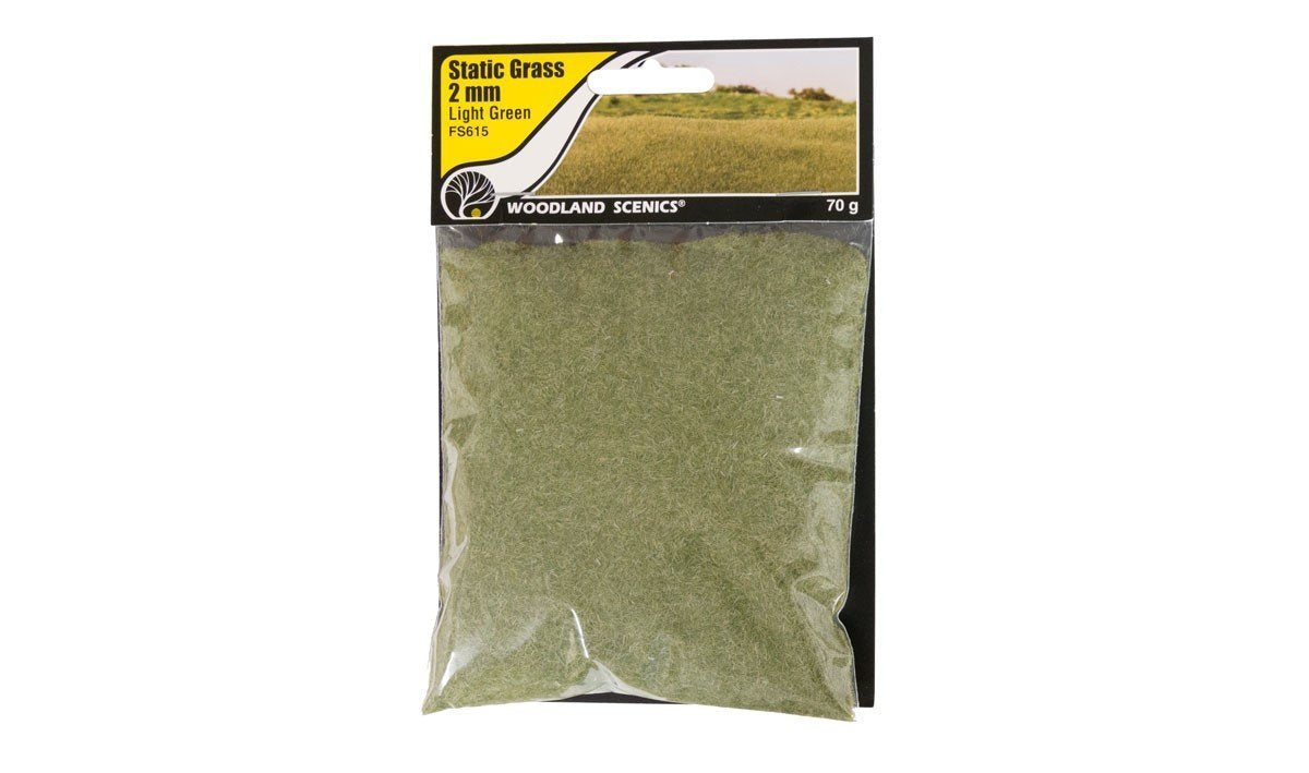 HO Scenery Woodland Scenics FS615 Static Grass 2 mm Light Green - Field System