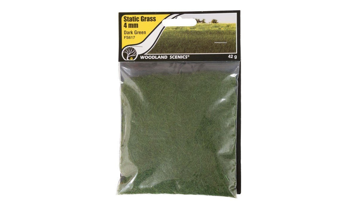 HO Scenery Woodland Scenics FS617 Static Grass 4 mm Dark Green - Field System