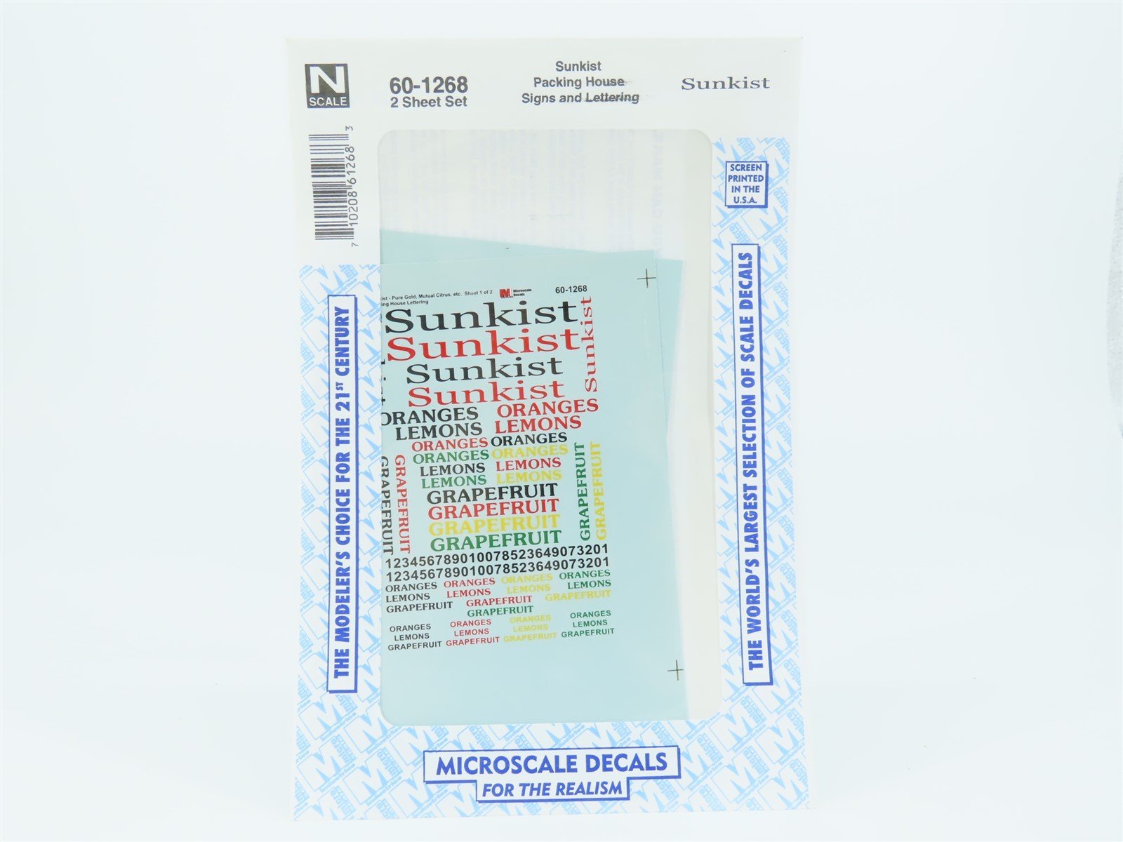 N Scale Microscale #60-1268 Sunkist Packing House Signs & Lettering Decal Sheets