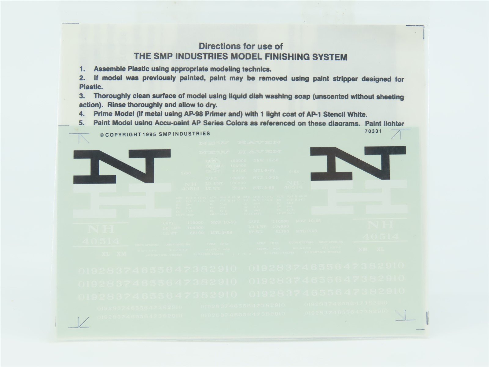 HO Scale Accu-cals 7033H NH New Haven 50' PS-1 Box Car Decal Sheet