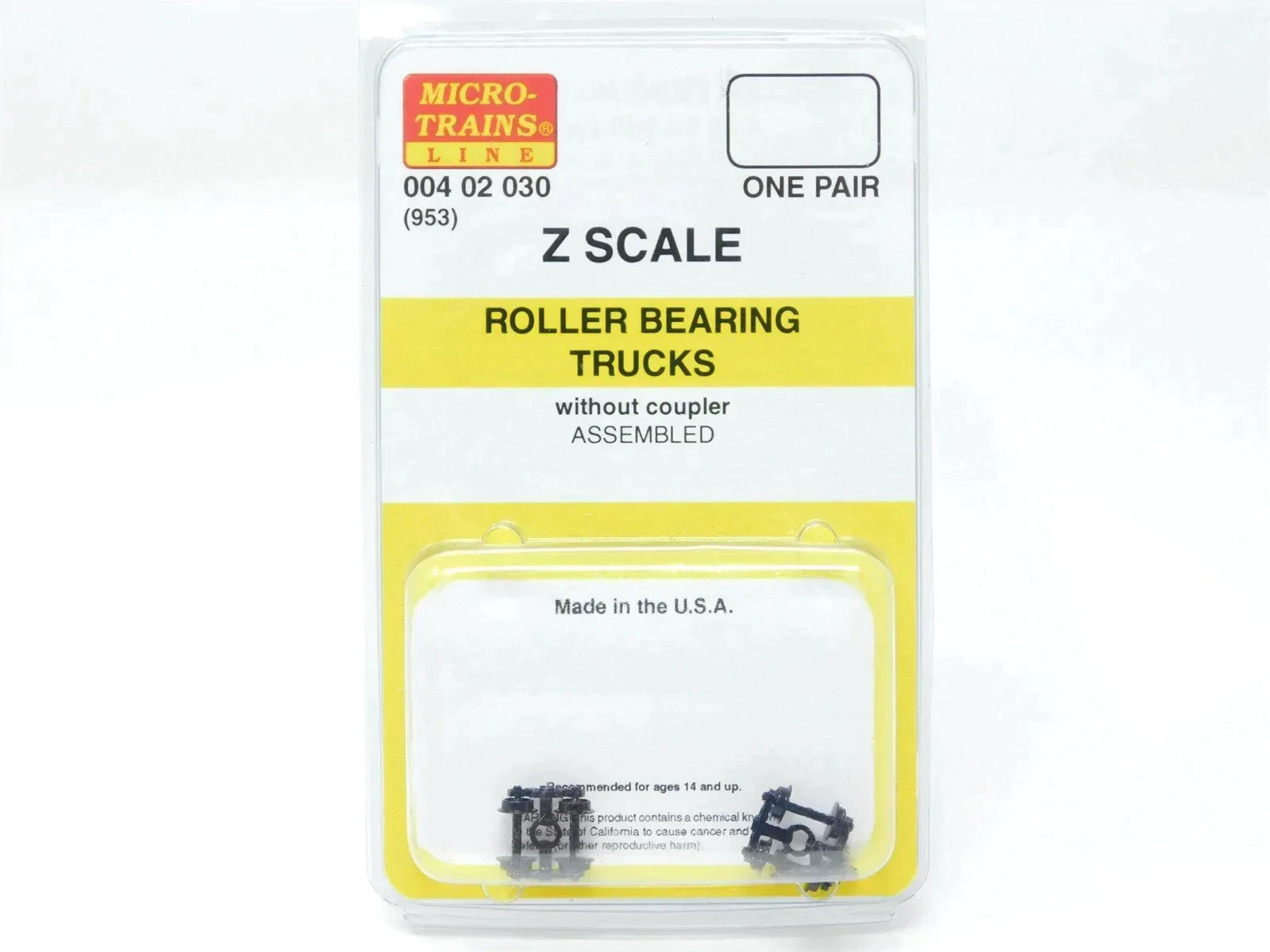 Z Scale Micro-Trains MTL 00402030 (953) Roller Bearing Trucks w/ Magne-Matic