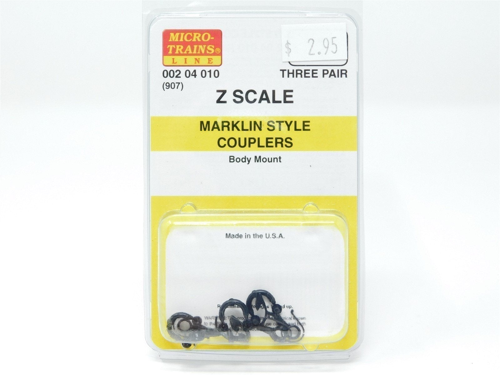 Z Scale Micro-Trains MTL 00204010 (907) Marklin Style Couplers - 3 PAIR