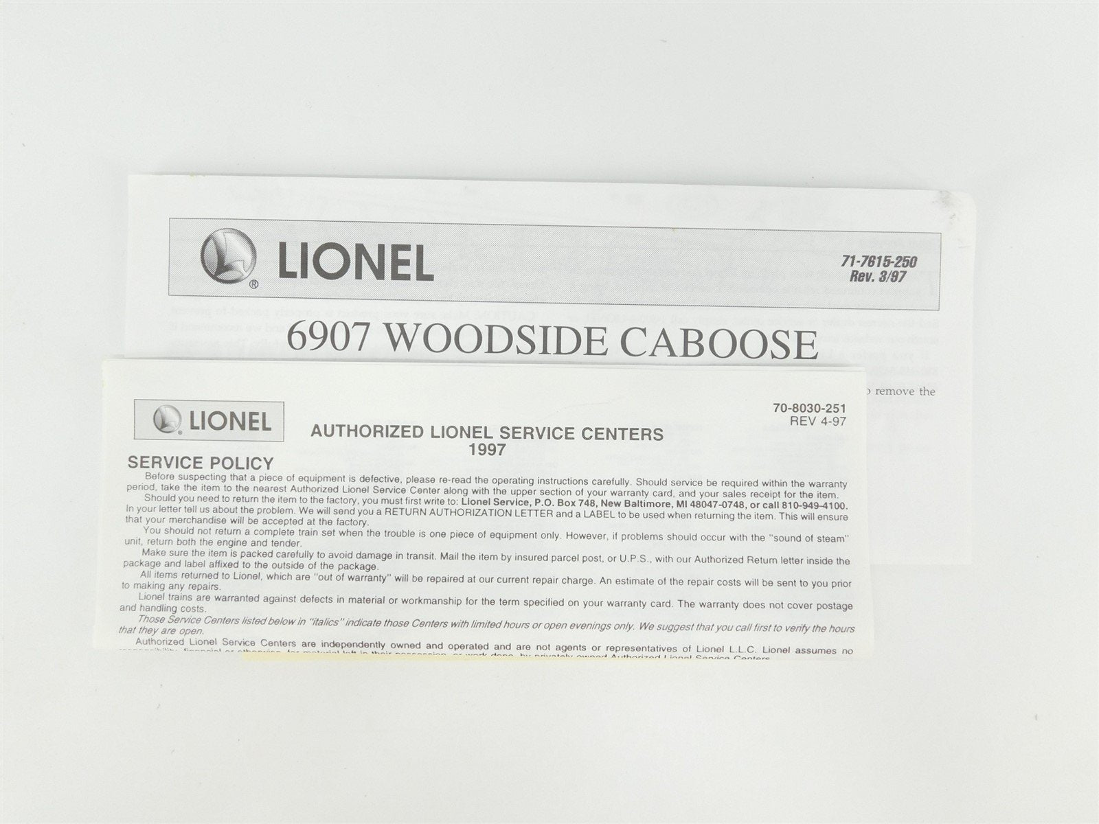 O Gauge 3-Rail Lionel 6-19739 NYC New York Central Woodside Caboose #6907