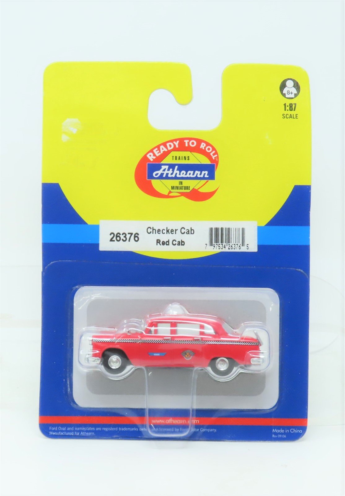 HO Scale Athearn 26376 Red Checker Taxi Cab SEALED