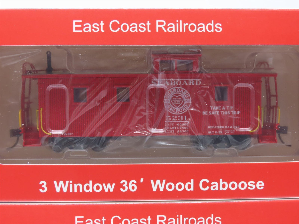 HO East Coast Railroads ECRR-63/64 SAL Seaboard Air Line 36&#39; Wood Caboose Set