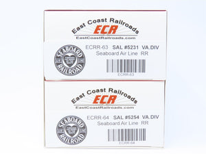 HO East Coast Railroads ECRR-63/64 SAL Seaboard Air Line 36' Wood Caboose Set