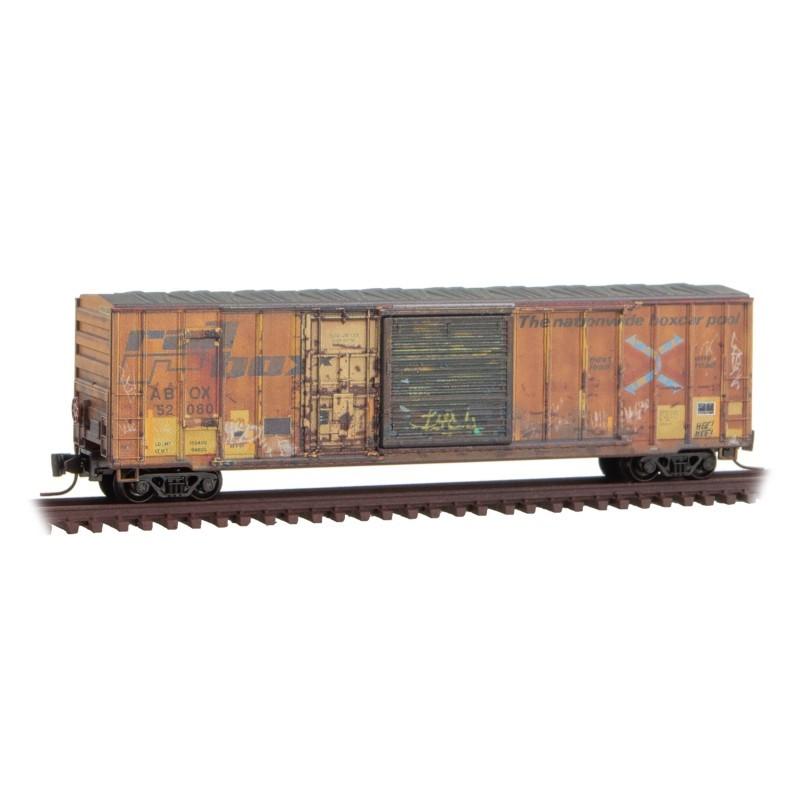 Z Scale Micro-Trains MTL 99405270 ABOX Railbox 50&#39; Box Car 4-Pack - Weathered