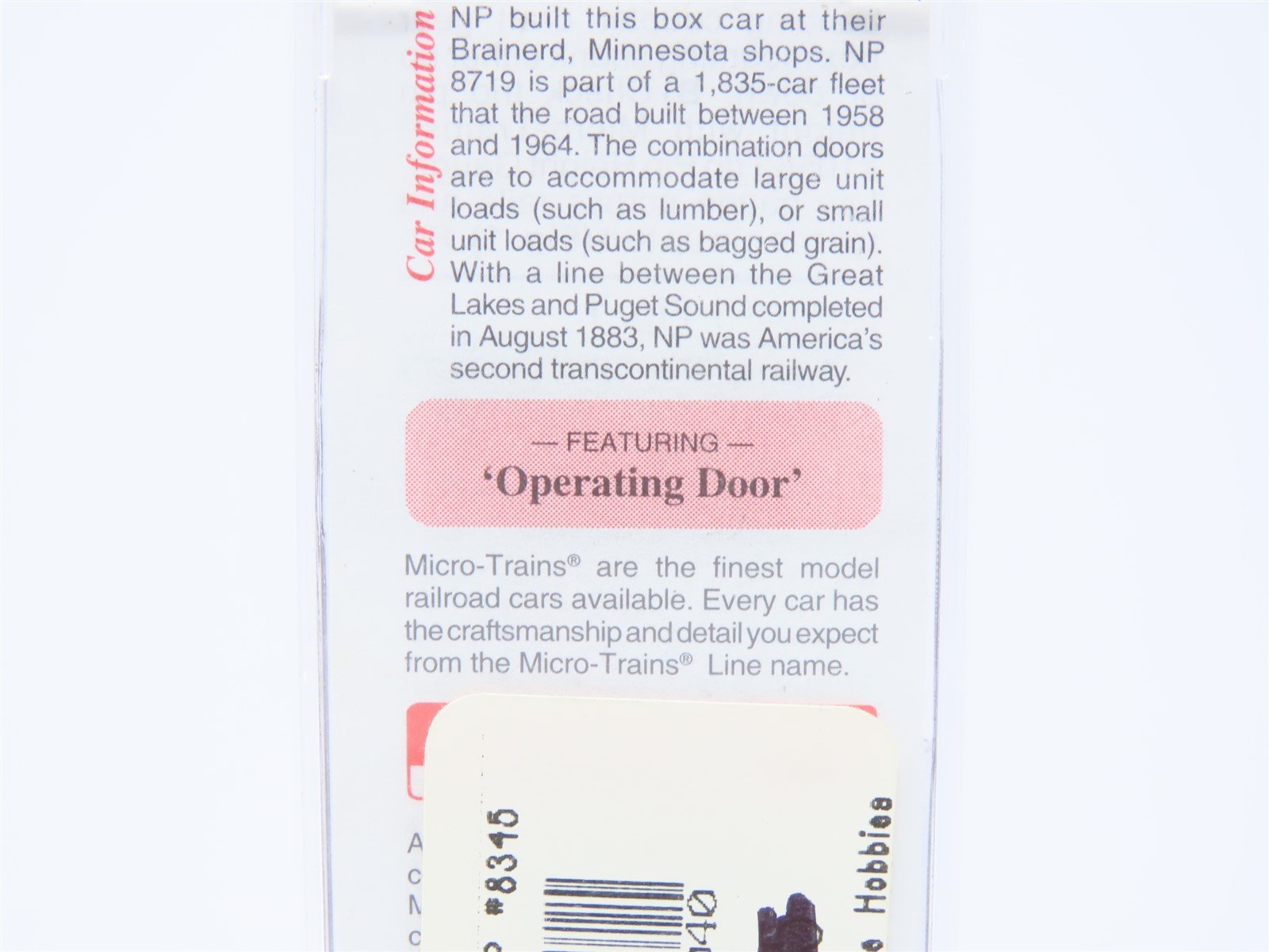 N Scale Micro-Trains MTL 22040 NP Northern Pacific 40' Box Car #8719