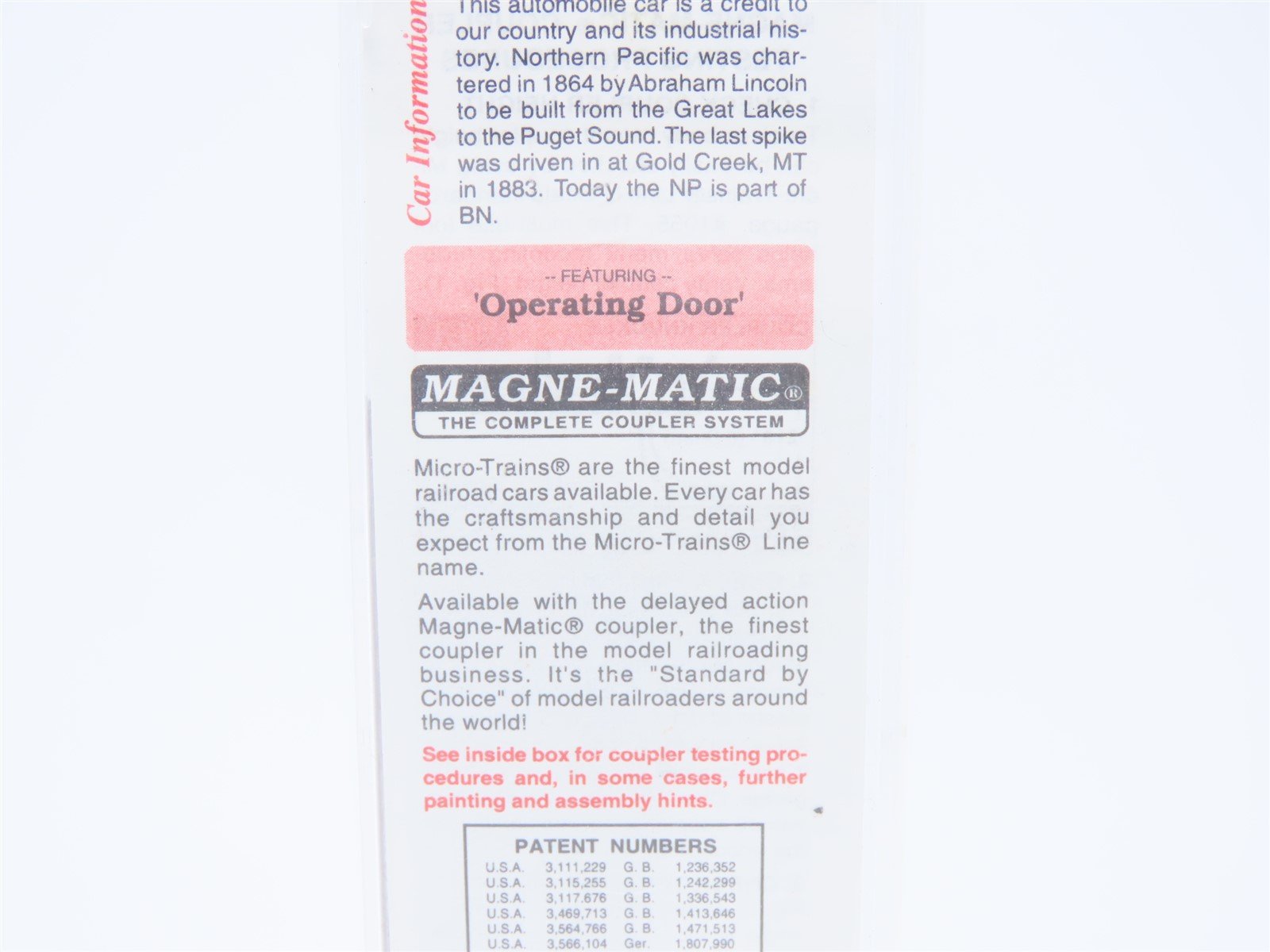 N Scale Micro-Trains MTL 29030 NP Northern Pacific 40' Box Car #8006