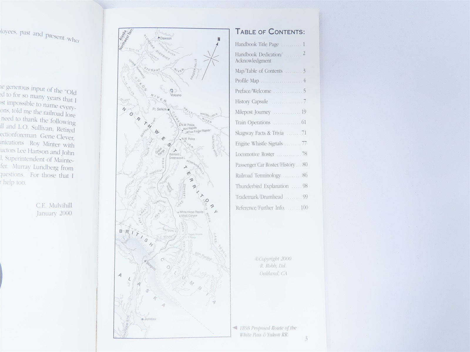White Pass & Yukon Route Handbook by C E Mulvihill ©2000 SC Book