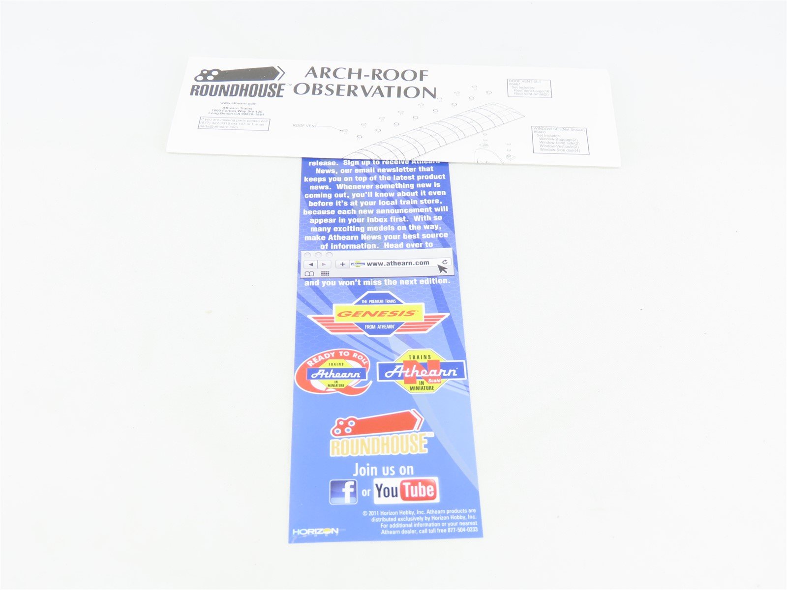 HO Scale Roundhouse 86622 NYC New York Central Arch-Roof Obs Passenger 