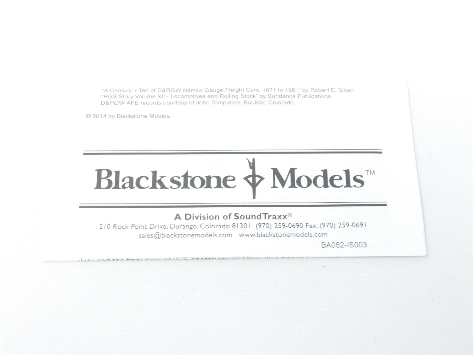HOn3 Scale Blackstone Models #B340314 D&RGW Rio Grande 30' Flat Car #6056