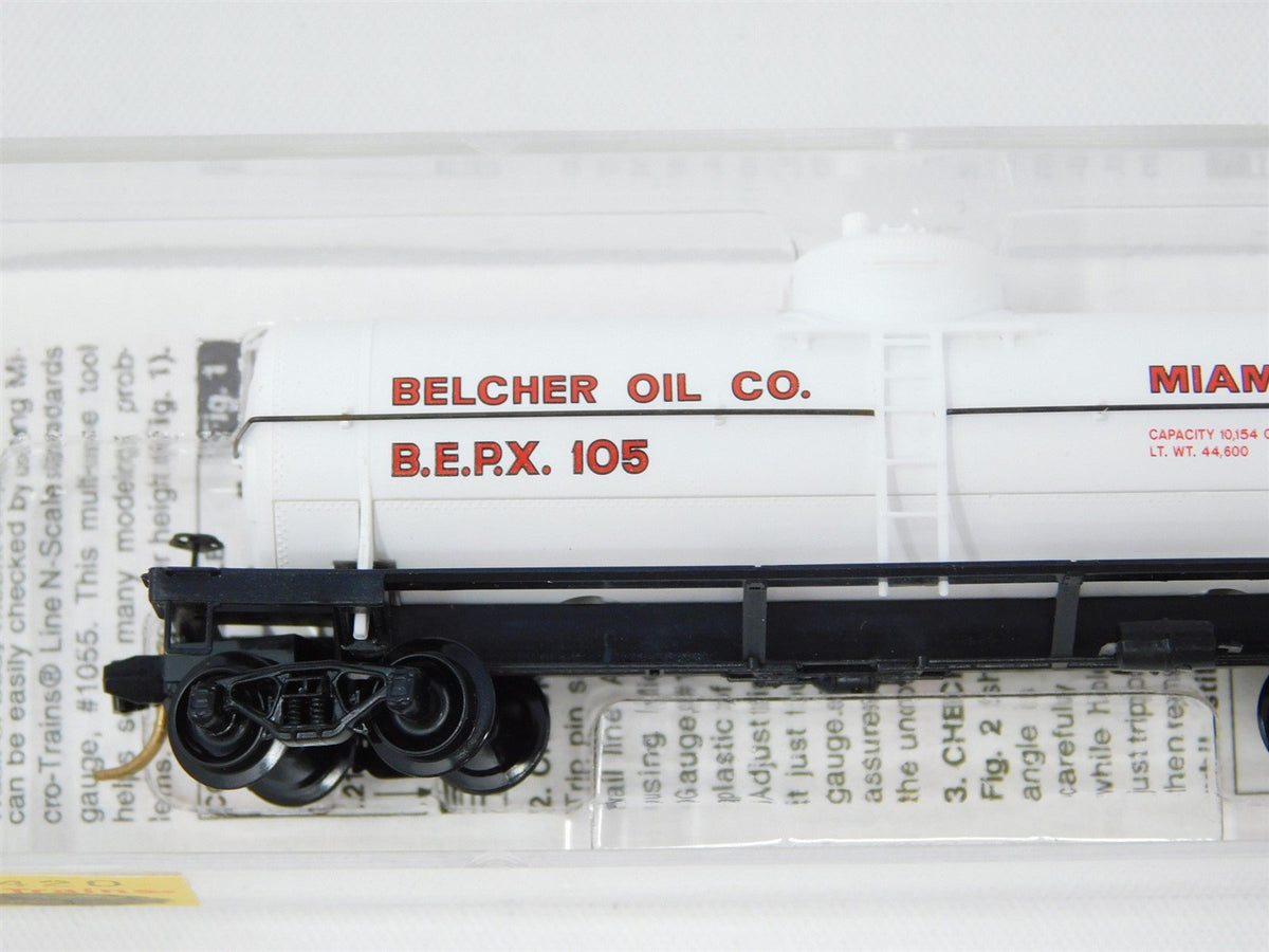 N Scale Micro-Trains MTL 65420 BEPX Belcher Oil 39&#39; Single Dome Tank Car #105