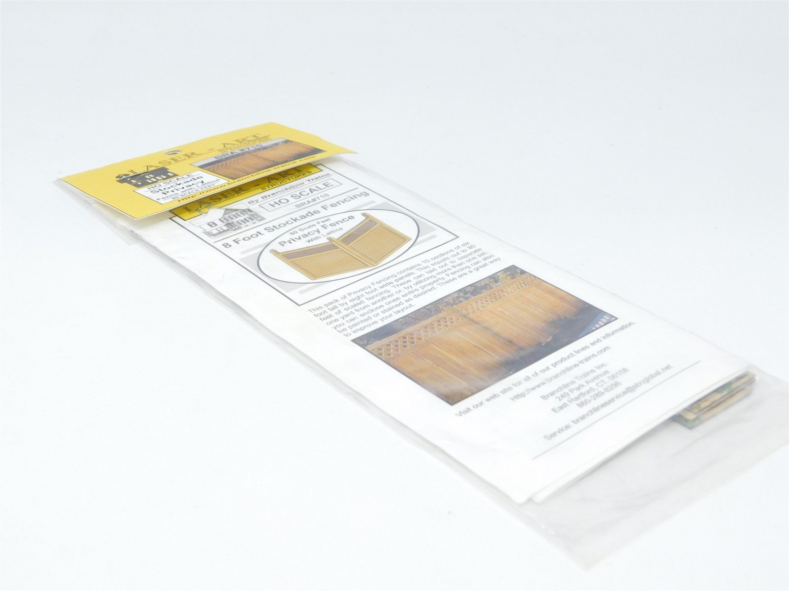 HO Branchline Laser-Art Structures BRA #710 Stockade Privacy Fence w/ Lattice