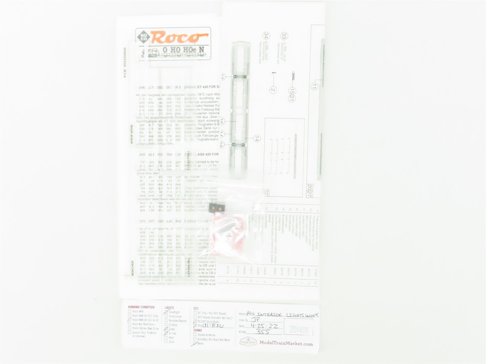 HO Scale Roco 63008 DB Munich Airport Class 420 Electric Passenger Set w/ DCC