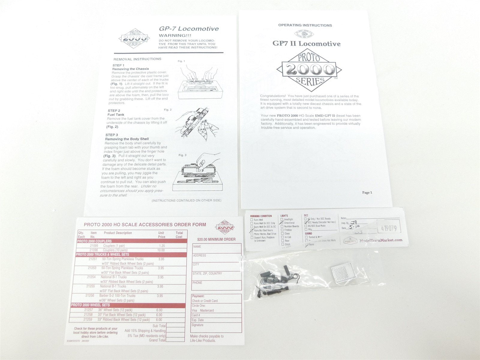 HO Scale Proto 2000 23013 WP Western Pacific GP7 Ph. 2 Diesel #711 - Bad Gears