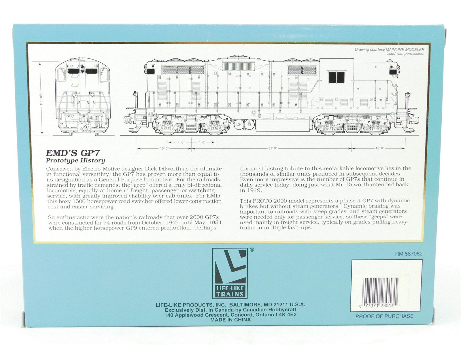 HO Scale Proto 2000 23013 WP Western Pacific GP7 Ph. 2 Diesel #711 - Bad Gears