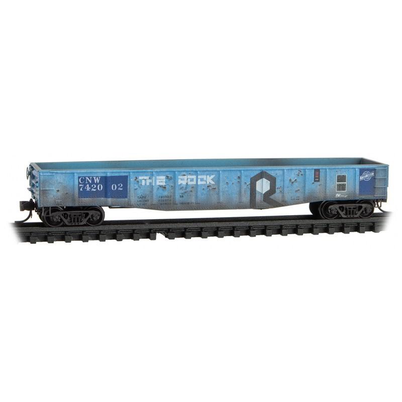 N Micro-Trains MTL 98305016 CNW Chicago North Western 50&#39; Gondola 2-Pk Weathered