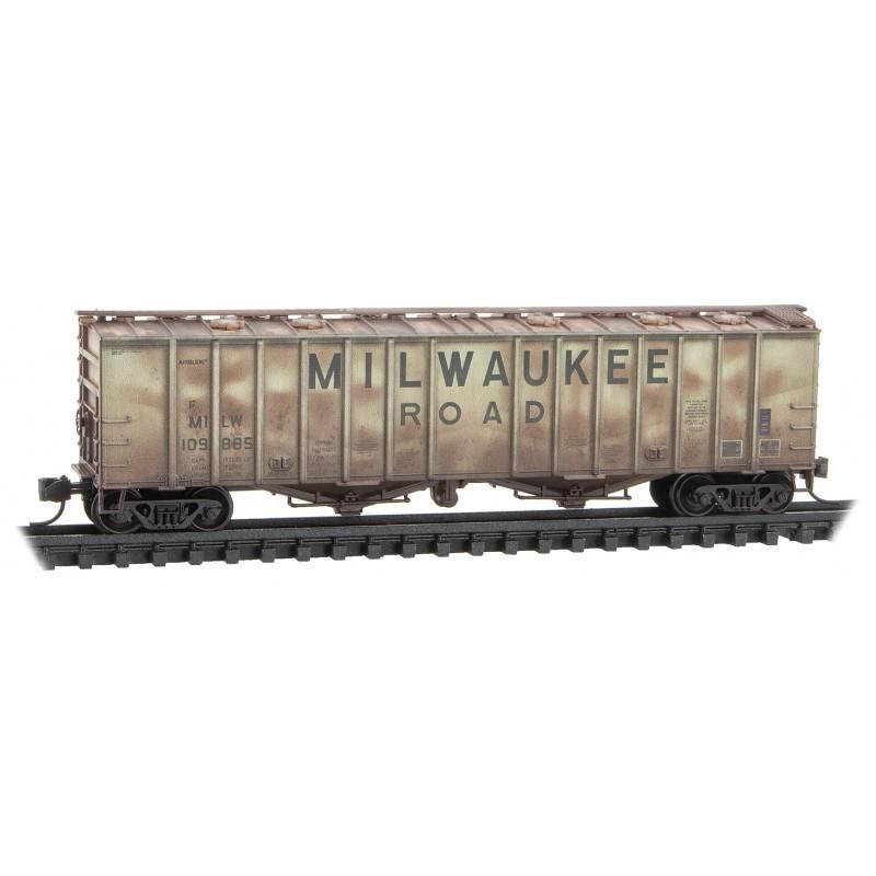 N Micro-Trains MTL 98305024 MILW Milwaukee 50&#39; Airslide Hopper 2-Pack Weathered