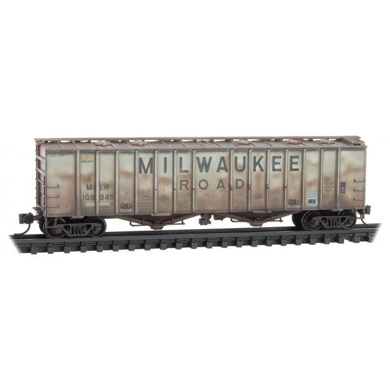 N Micro-Trains MTL 98305024 MILW Milwaukee 50&#39; Airslide Hopper 2-Pack Weathered