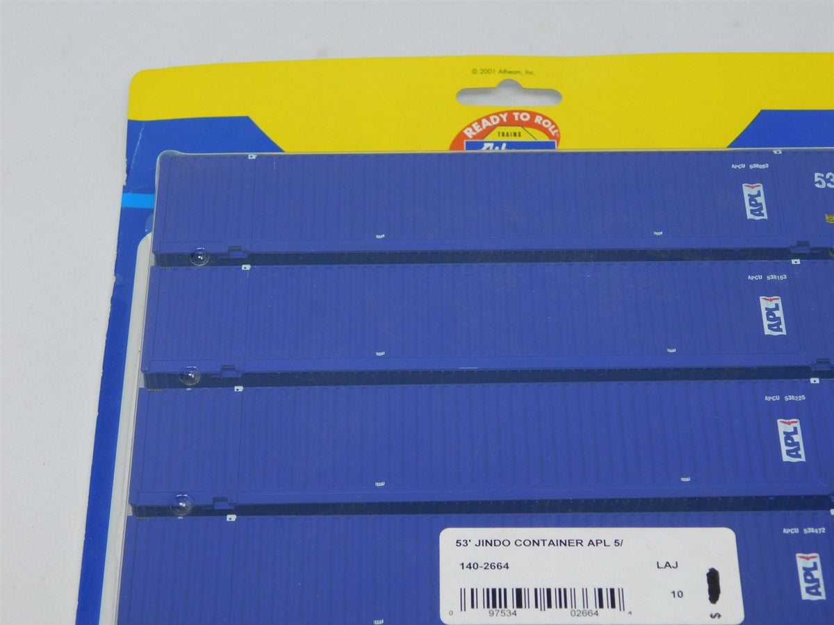 HO Scale Athearn #2664 APCU APL 53&#39; Jindo Container 5-Pack (SEALED)