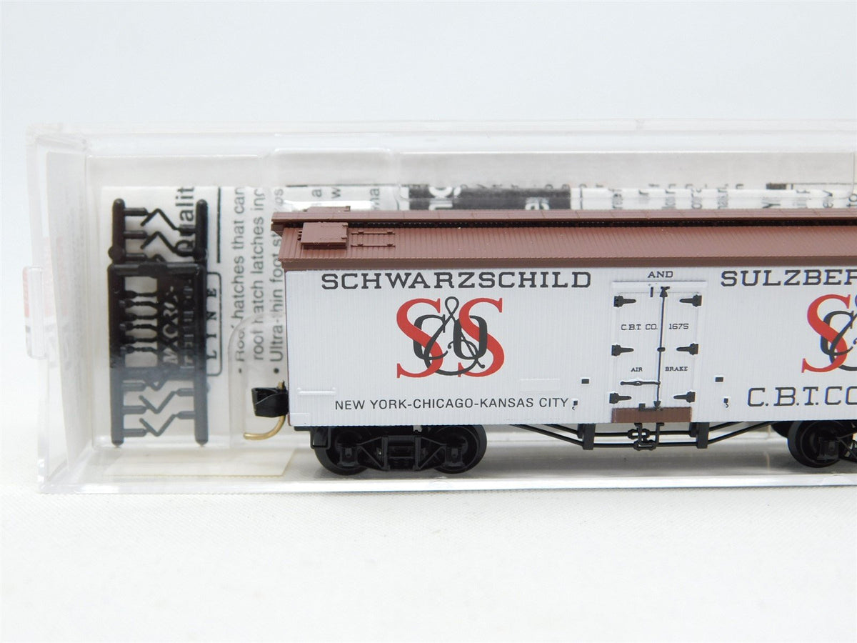 N Micro-Trains MTL 58020 CBTCO Schwarzschild &amp; Sulzberger 36&#39; Wood Reefer #1675