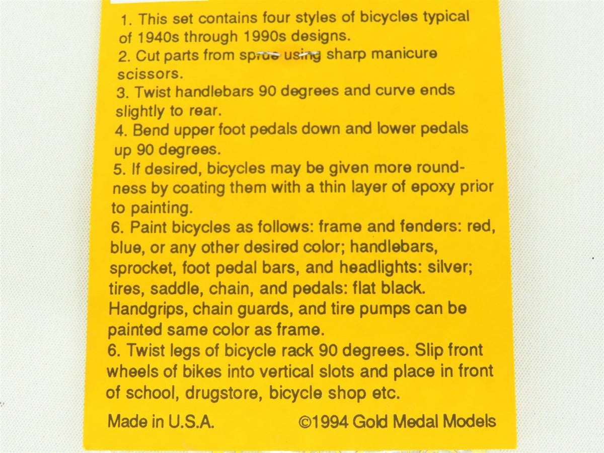 HO 1/87 Scale Gold Medal Models Kit #87-10 Bicycles and Bike Rack