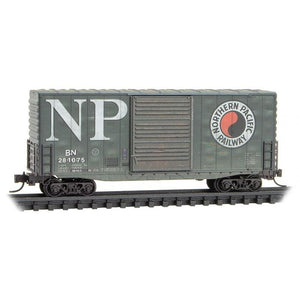 N Micro-Trains MTL 10144011 BNSF NP 40' Box Car #281075 Weathered - FT Series #4