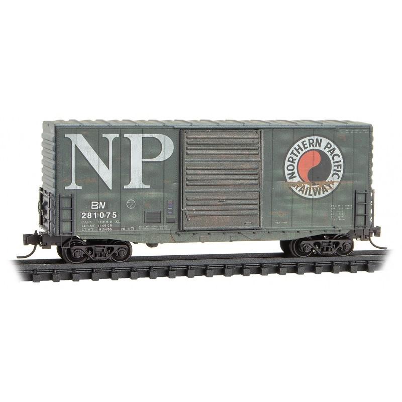 N Micro-Trains MTL 10144011 BNSF NP 40&#39; Box Car #281075 Weathered - FT Series #4