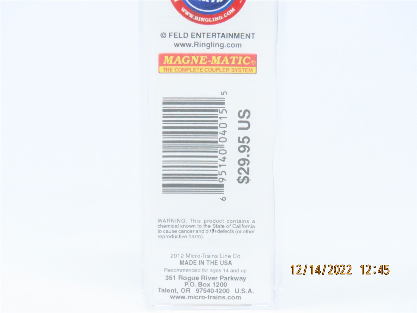 N Scale Micro-Trains MTL 47000049 RBBX Circus Wagon & Lion Cage Set 2-Pack