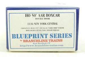 HO Scale Branchline Blueprint Kit 1116 NYC New York Central 50' Box Car #45135